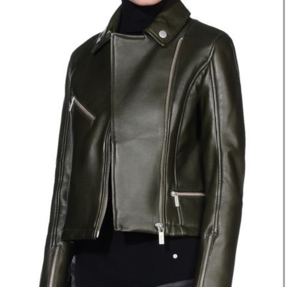 LIKE NEW. KARL LAGERFELD LEATHER BIKER JACKET - Picture 5 of 11